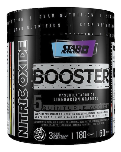 N.o. Booster 5 Star Nutrition 180com Precursor Oxido Nitric 