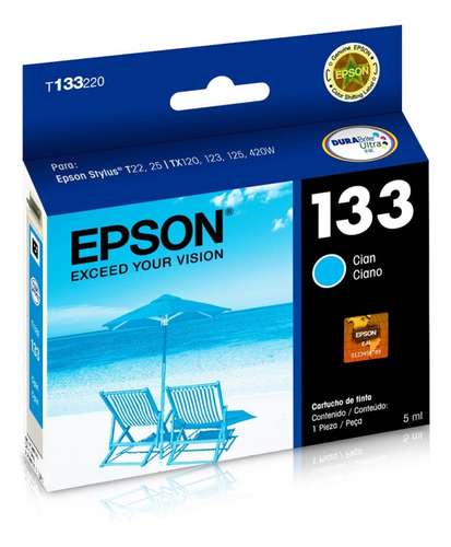 Cartucho Original Epson T133 Cian T25/tx125