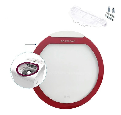 Tampa Completa Maquina Brastemp 11kg Bwg11 Vermelha Cor Branco