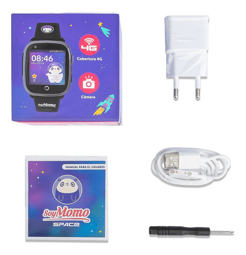 Imagen 4 de 6 de Soymomo Space 4g Reloj Gps Niños Momo Smartwatch Color de la caja Negro