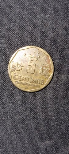Moneda 5 Centimos 1995 Peru