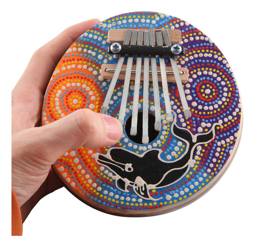 Kalimba Portátil De Cáscara De Coco Ajustable Con 7 Teclas