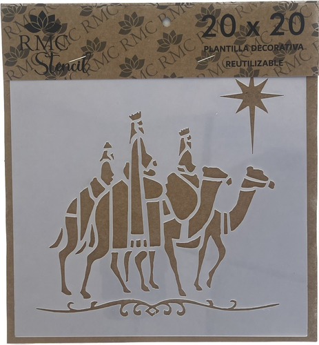 Plantilla Stencil Reyes Magos Navidad Pascua 20 X 20