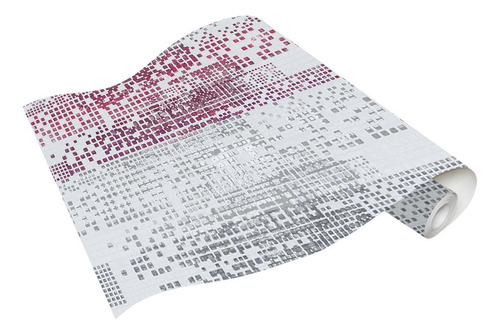 Imagen 3 de 3 de Papel Tapiz Rojo Con Gris Diseño De Puntos Con Textura