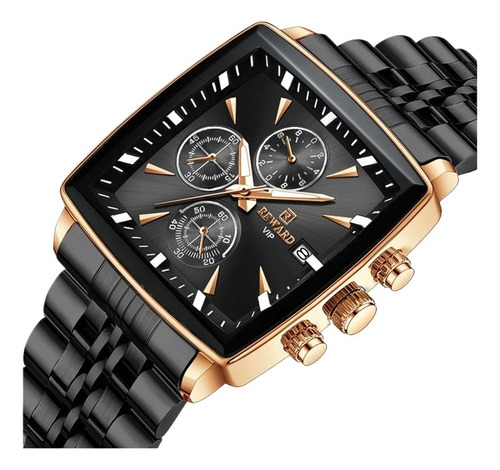 Reloj De Cuarzo Reward Cuadrado Con Cronógrafo