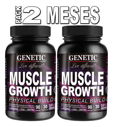 2 Muscle Growth 90 Tablets Genetic Prohormonal Mejora Líbido