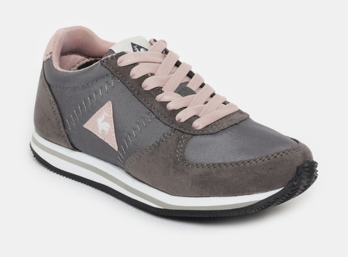 Tenis Le Coq Sportfit De Dama Original Gris Oxford Con Rosa