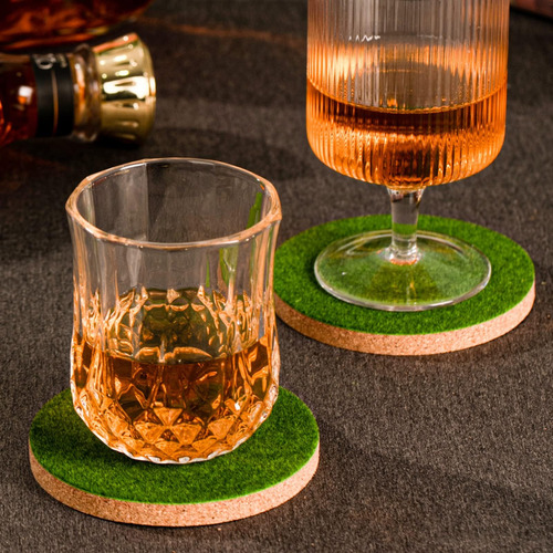 Juego De 4 Posavasos Para Bebidas De Césped, Posavasos Decor