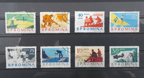 Estampillas Rumania, Deportes, Pesca Serie Completa 1962