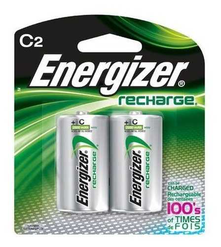 Pila Energizer Recargable C 2500mah 2 Pilas