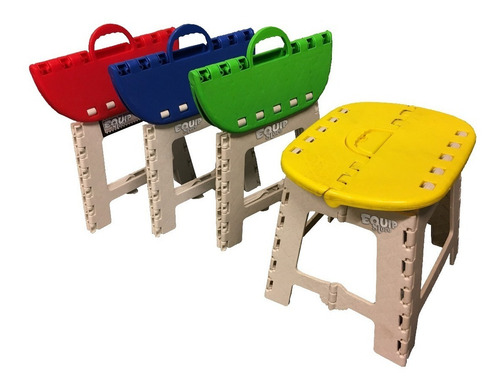 Imagen 2 de 6 de Combo X 5 Banco Banquito Plegable Infantil Para Niño O Niña