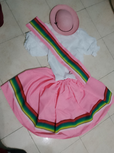 Disfraz Coya Pollera Banda Blusa Sombrero Juvenil