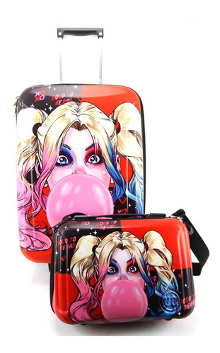 Mala De Bordo Harley Quinn Com Frasqueira Maxtoy 2815em21