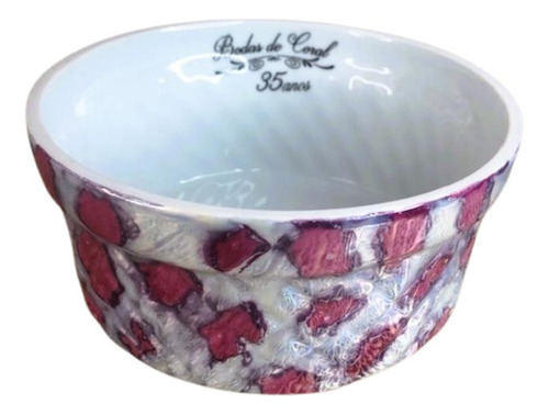 Petisqueira Bowl Para Bodas De Coral 35 Anos 15,5cm