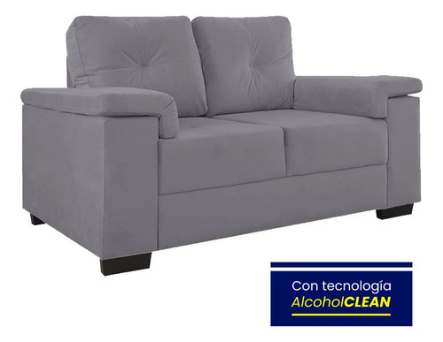 Sillón 2 Cuerpos Sofá Luares Tela Gris