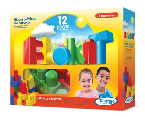 Brinquedo De Montar Blokit 12 Pçs Grandes A Partir De 2 Anos