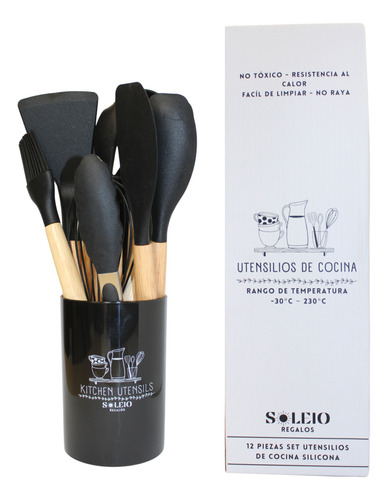 Set 12 Utensilios De Cocina Silicona Resistencia Al Calor