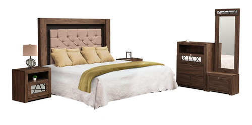 Recamara King Size 5 Piezas Maleli Nogal Këssa Muebles
