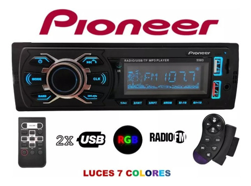 Reproductor Pioneer De Carro Bluetooth  Us Mp3 Radio Control