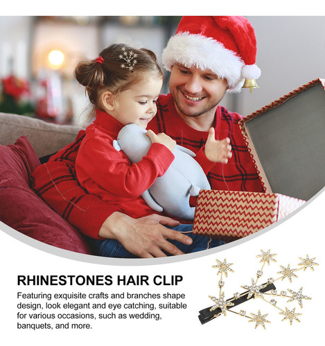 Navidad 1 Broche Para El Pelo Con Estrás De Estrella