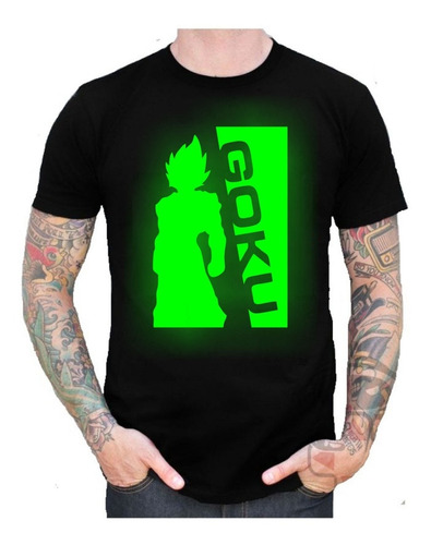 Remera Brilla En La Oscuridad Dragon Ball Z Goku Saya- Anime