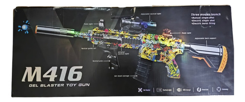 Pistola De Hidrogel M416 Lanzador Electrica Con Bolas Laser