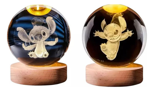 Lámpara De Mesa Led Stitch Sua Elegance Crystal Ball, 2 Unid