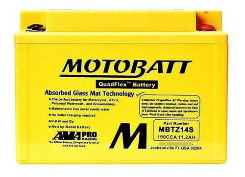 Batería Motobatt Mbtz14s Bmw, Honda