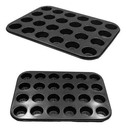  Porta Mini Cupcakes Muffins Antiadherente X 24 Repostería