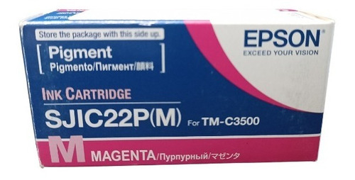 Cartucho De Tinta Epson Sjic22p(m) Magenta Para Tm-c3500