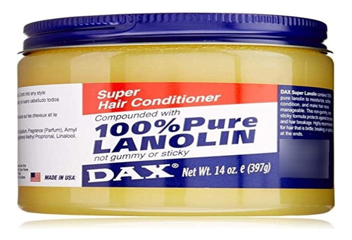 Dax Super Lanolin Acondicionador Para El Cabello, 14 Onzas