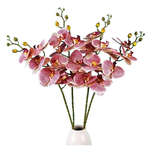 Orquídea Flores Artificiales Decoración Centro De Mesa Hogar Fiesta Para Florero Vara Rama Orquideas Color Rosa 90 Cm Realista Alta Calidad 1 Pza