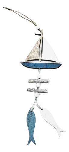 Náutica Colgante De Madera Barco Velero Temática Pescado