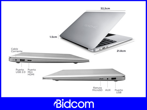 Notebook Gadnic Cloudbook Intel 4gb Windows 10 + Accesorios Color Gris