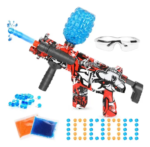 Dlishka Gel Blaster - Pistola De Gel Eléctrica Con 5000 Bolas Biodegradables Y Gafas Protectoras, Alcance De 20 Metros, Carga USB, Ideal Para Juegos Al Aire Libre Y Regalos