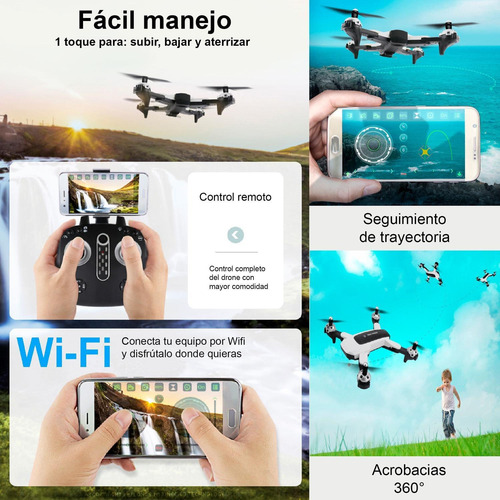 Imagen 3 de 6 de Drone Vak 1811 Reconocimiento Optico Gestos 2 Camaras Wifi