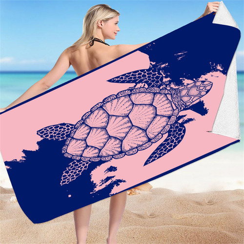 Toalla De Playa C, Microfibra, Superligera, Acuarela Con For