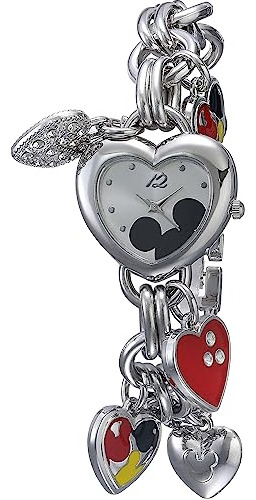 Accutime Disney Mickey Mouse Silvertone Charm Bracelet