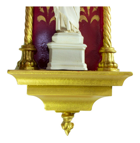Imagem 2 de 5 de Oratório Sagrado Coração De Jesus Em Resina - 46cm