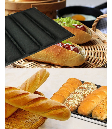1 Molde For Pan Baguette De Silicona Formas Antiadherentes