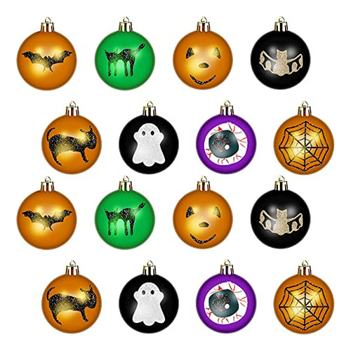 16 Pcs Halloween Ball Ornaments Halloween Tree Ornament...