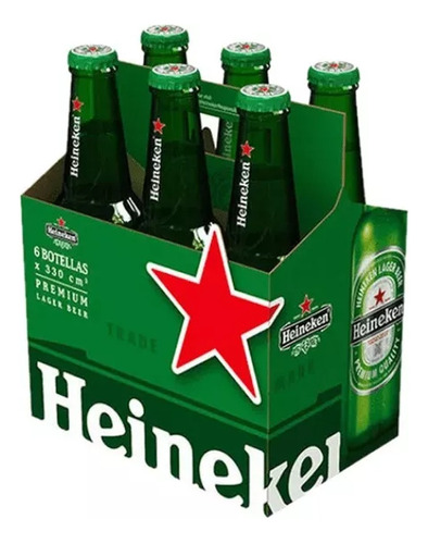 Pack 6 Cerveza Heineken Botella 330cc