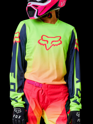 Jersey Fox Dama Mujer Moto Ciclismo Bici Rzr Varias Tallas M Ediana Fosfo