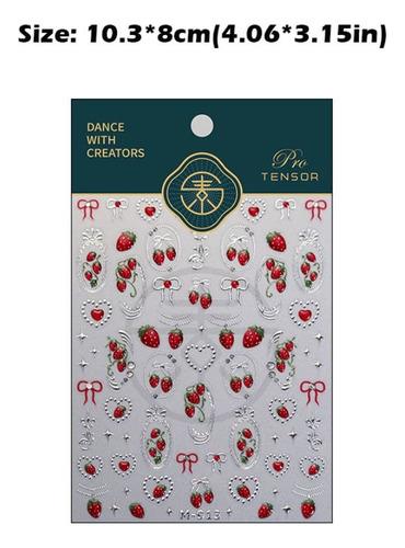 Adesivos De Unhas Sweet Fruits 5d Strawberry Cherry