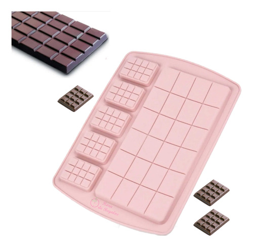 Molde De Silicona Para 1 Tableta De Chocolate 5 Chocolatines