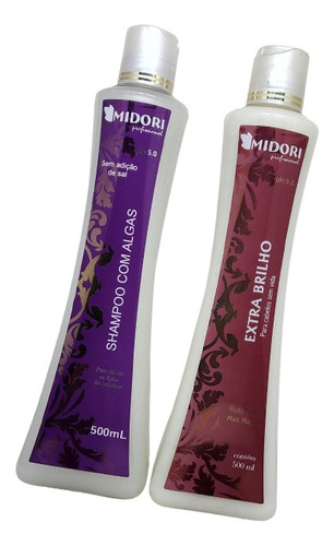 Kit Sh Algas 500ml Cond Extra Brilho 500ml Midori