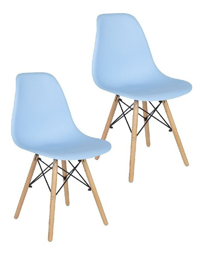 Set De 2 Sillas Holly Estilo Eames Colores Estructura De La Silla Azul