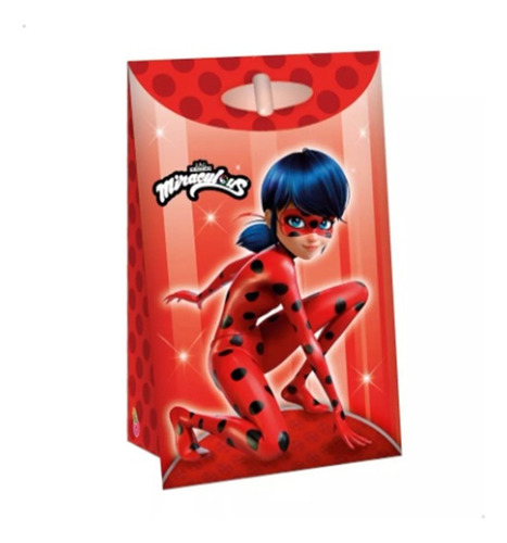 Bolsas Ladybug Miraculous Bolsita Tipo Estuche X8 U Cotillon