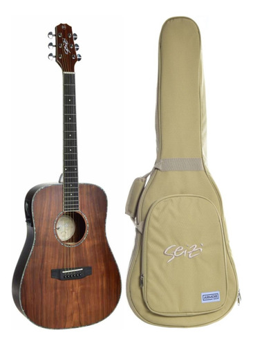 Violão Seizi Mini Tokyo Abalone Koa Ativo Com Bag