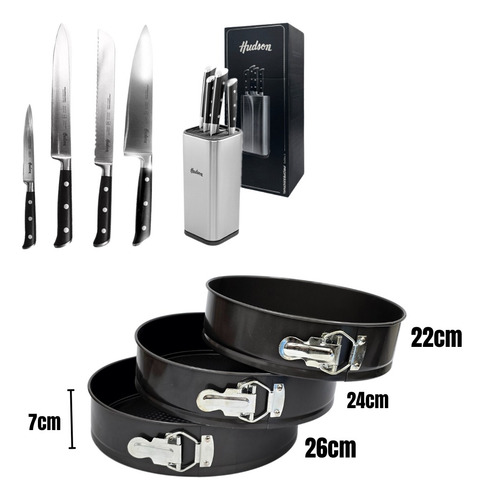 Set Combo Hudson Granito Completo 3 Capas Antiadherente 21pz